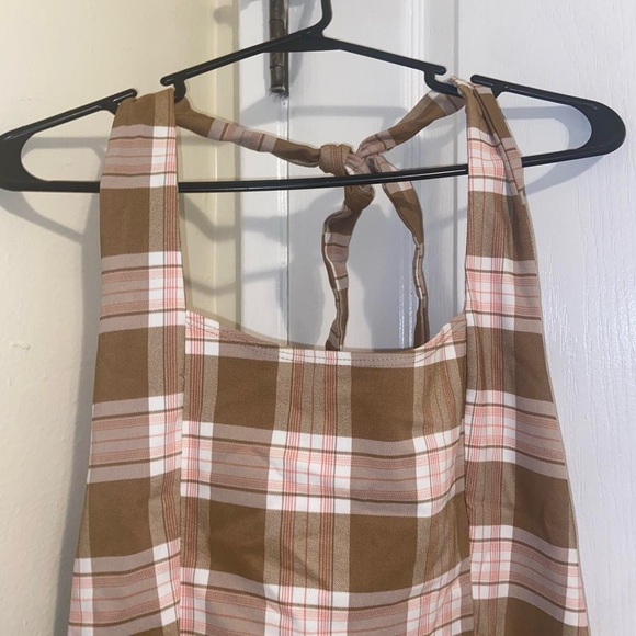 Brown Plaid Dress - Picture 4 of 6